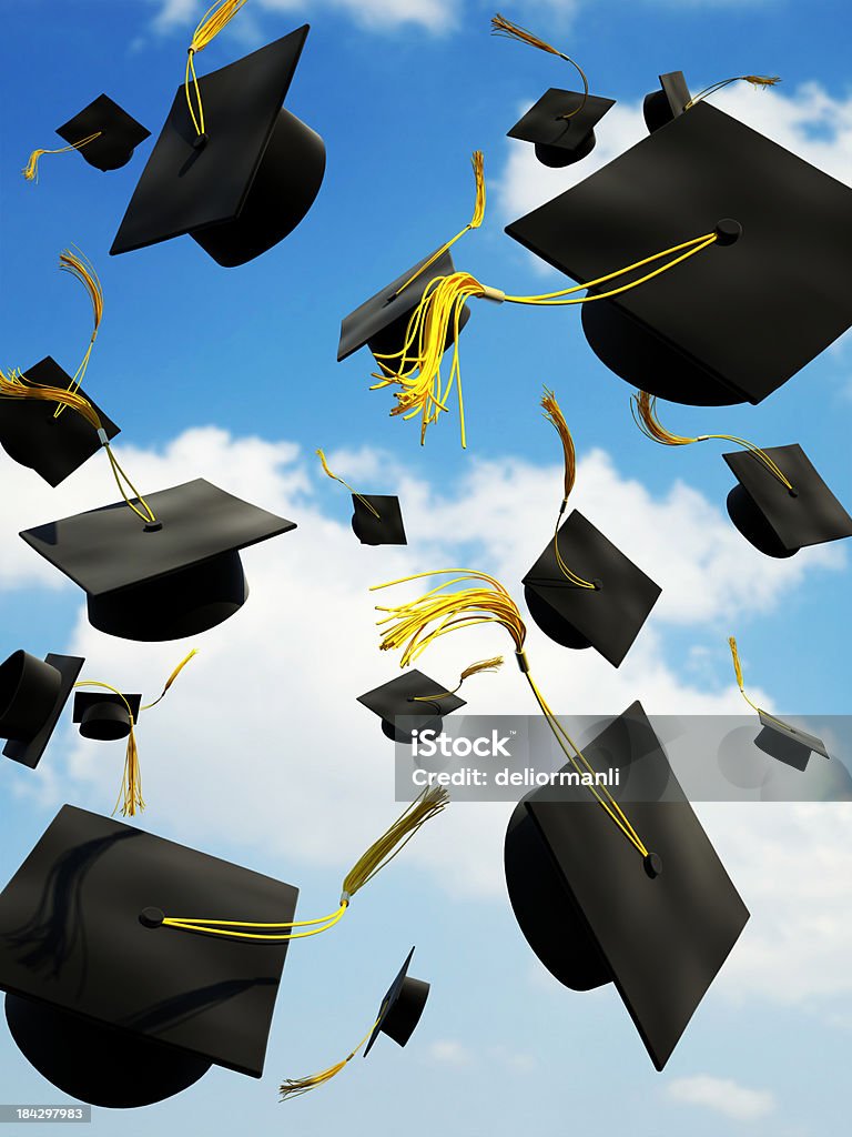 卒業��式キャップでのプレミア空気 - 角帽のロイヤリティフリーストックフォト