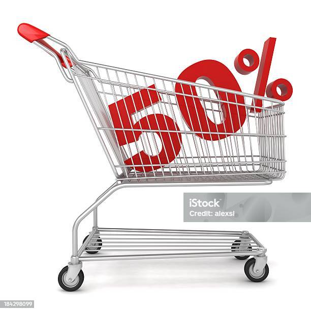 Shopping Im Sale Bis Zu 50 Rabatt Stockfoto und mehr Bilder von Ausrüstung und Geräte - Ausrüstung und Geräte, Ausverkauf, Dreidimensional