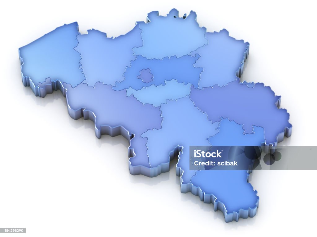 Bélgica Mapa com as províncias - Foto de stock de Bélgica royalty-free