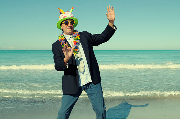 istock Businessman Tourist Dancing, Miami Beach 184298515
