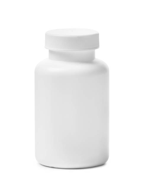 istock White plastic bottle for pills, vitamin, nutritional supplements on a white background. 1842986001