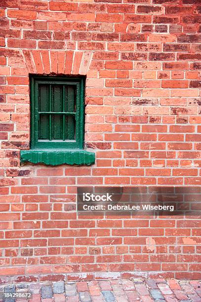 Lil Green Window Series Stock Photo - Download Image Now - Architecture, Brick, Brick Wall