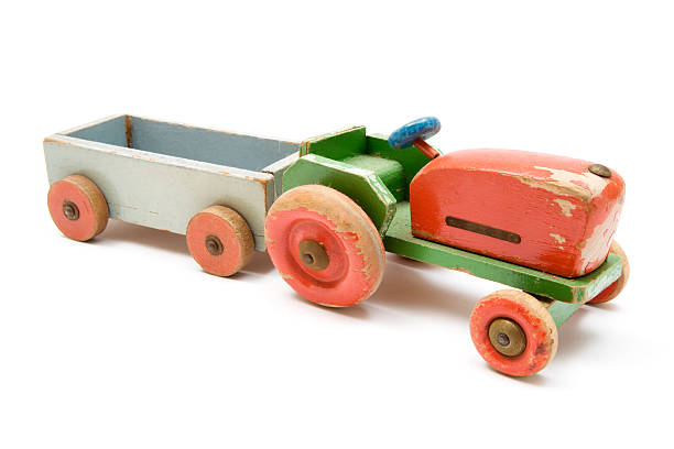 istock Vintage Toy Tractor With Trailer 184298808