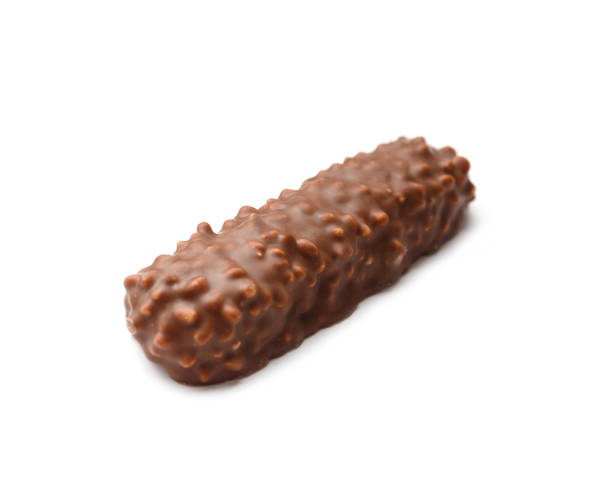 istock Crispy chocolate bar in milk chocolate isolated on white background. 1842988467