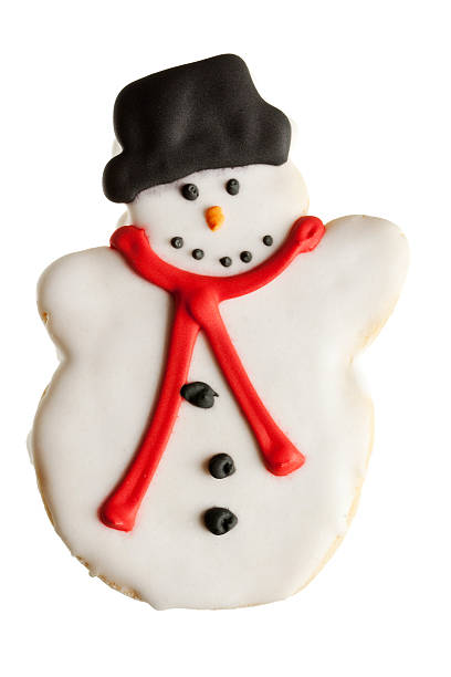 istock Christmas Cookie Dessert, Snowman Isolated on White Background 184298936