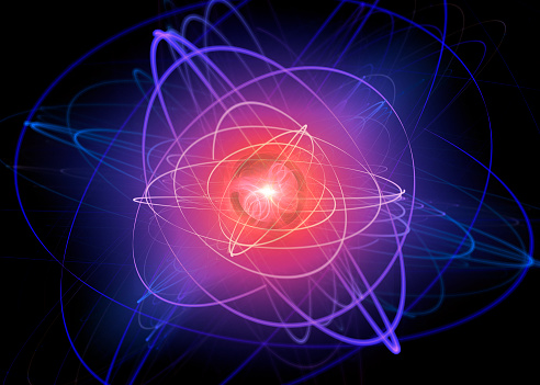 Atom, abstract scientific background