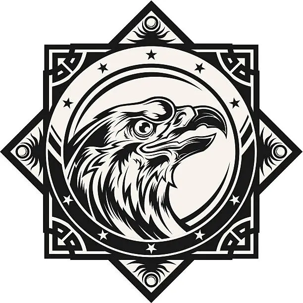 Vector illustration of Stylized eagle head