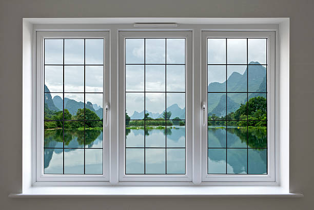 ﻿lake view through white windows a view through beautifully crafted wooden leaded glass windows towards a tranquil lakeland scene. This is a composite of two of my images on iStock.Looking for a window Please see my window collection including cut-outs with clipping paths by clicking on the Lightbox Link below... window latch stock pictures, royalty-free photos & images