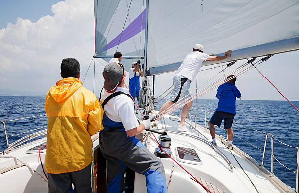 istock Sailing Team on yacht 184299756