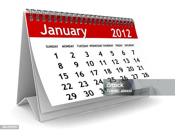 Foto de Calendário De Janeiro De 2012 e mais fotos de stock de 2011 - 2011, 2012, Ano novo