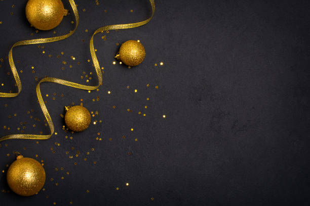 istock Festive Christmas background with golden elements 1842999568