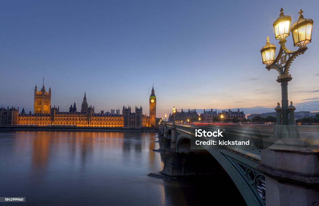Big Ben e a Ponte de Westminster - Royalty-free Anoitecer Foto de stock