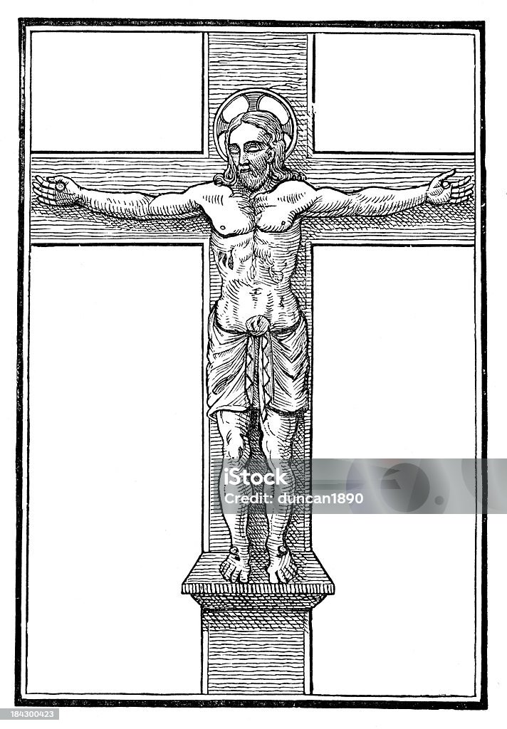 Jezus na Krzyż - Zbiór ilustracji royalty-free (Antyczny)