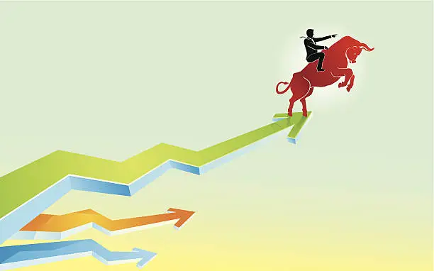 Vector illustration of Bull Trend Economy