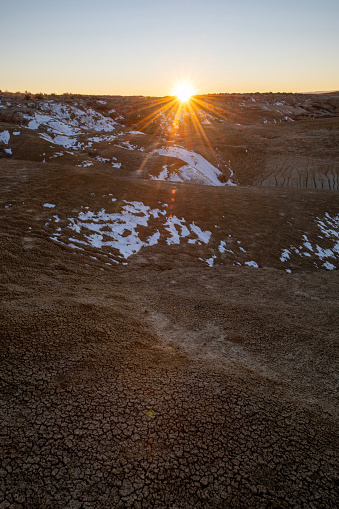 Sunset at Ah-Shi-Sle-Pah Trail in New Mexico, USA