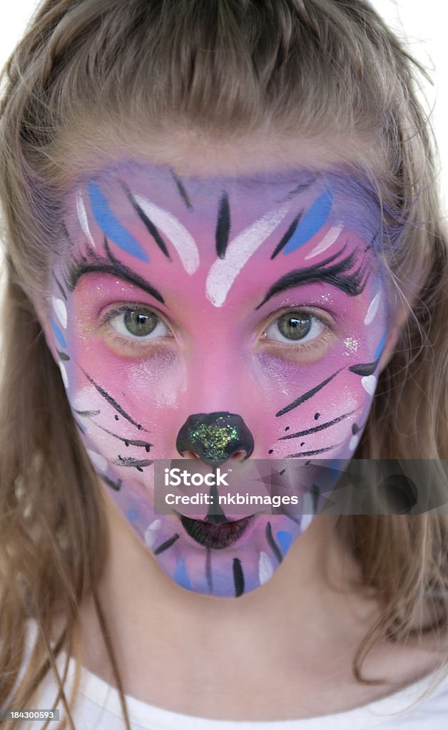 Rose fille avec tête de chat. - Photo de Enfant libre de droits