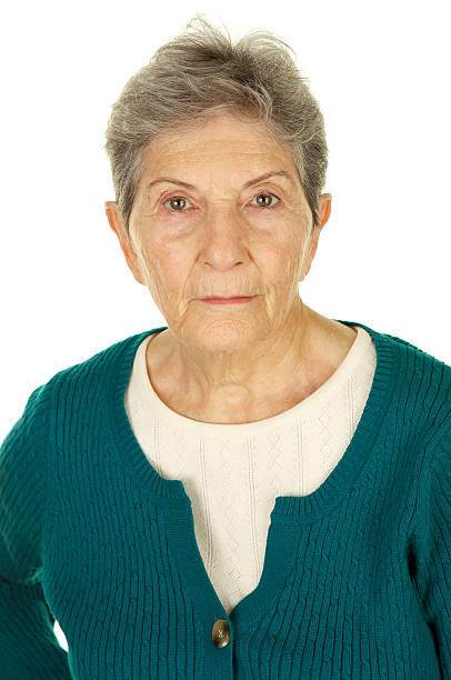 istock Serious Senior Woman on White Background 184300614