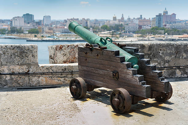 istock Old Spanish fortress with medieval cannon. 184300639