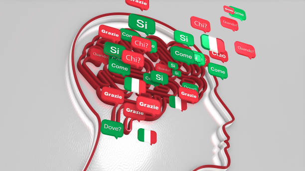 italian language education and the human brain - foton med speaker bildbanksfoton och bilder