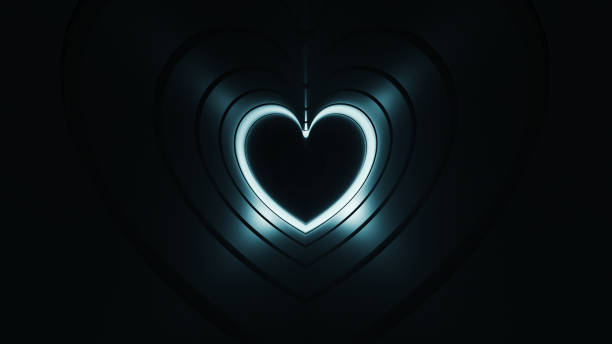 4K-Heart Shape Flowing Tunnel - Loopable stock photo