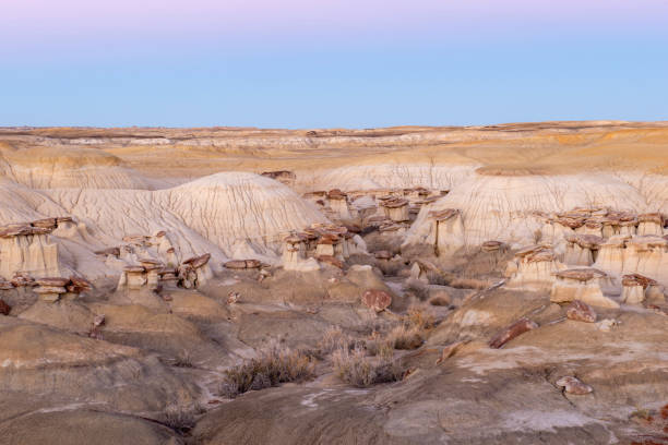 Scenery of Ah-Shi-Sle-Pah Trail in New Mexico at dusk, USA