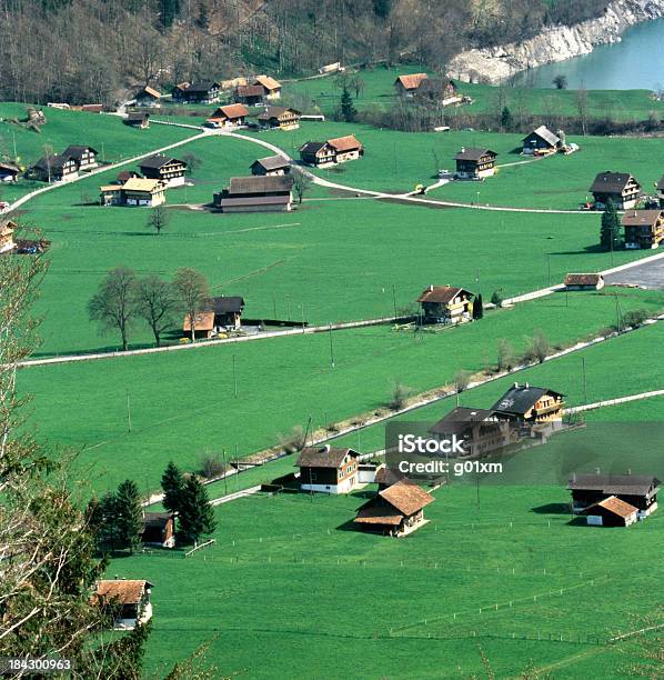 Landschaft In Schweizer Alpen Stockfoto und mehr Bilder von Agrarbetrieb - Agrarbetrieb, Alpen, Berg