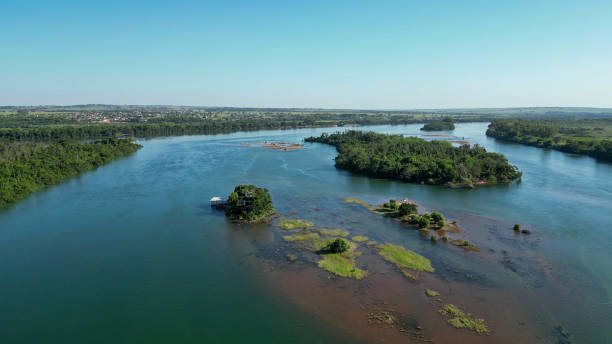istock Aerial view from several  smalls islands on  Panama river 1843011179