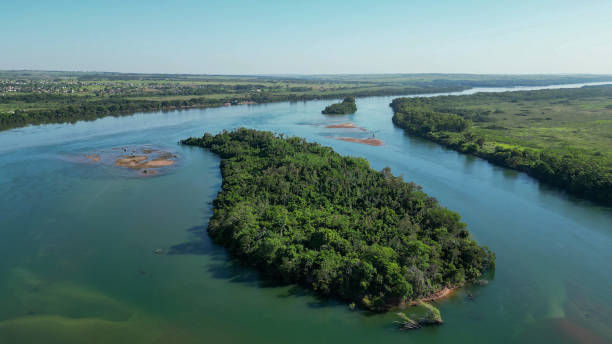 istock Aerial view from several  smalls islands on  Panama river 1843011180