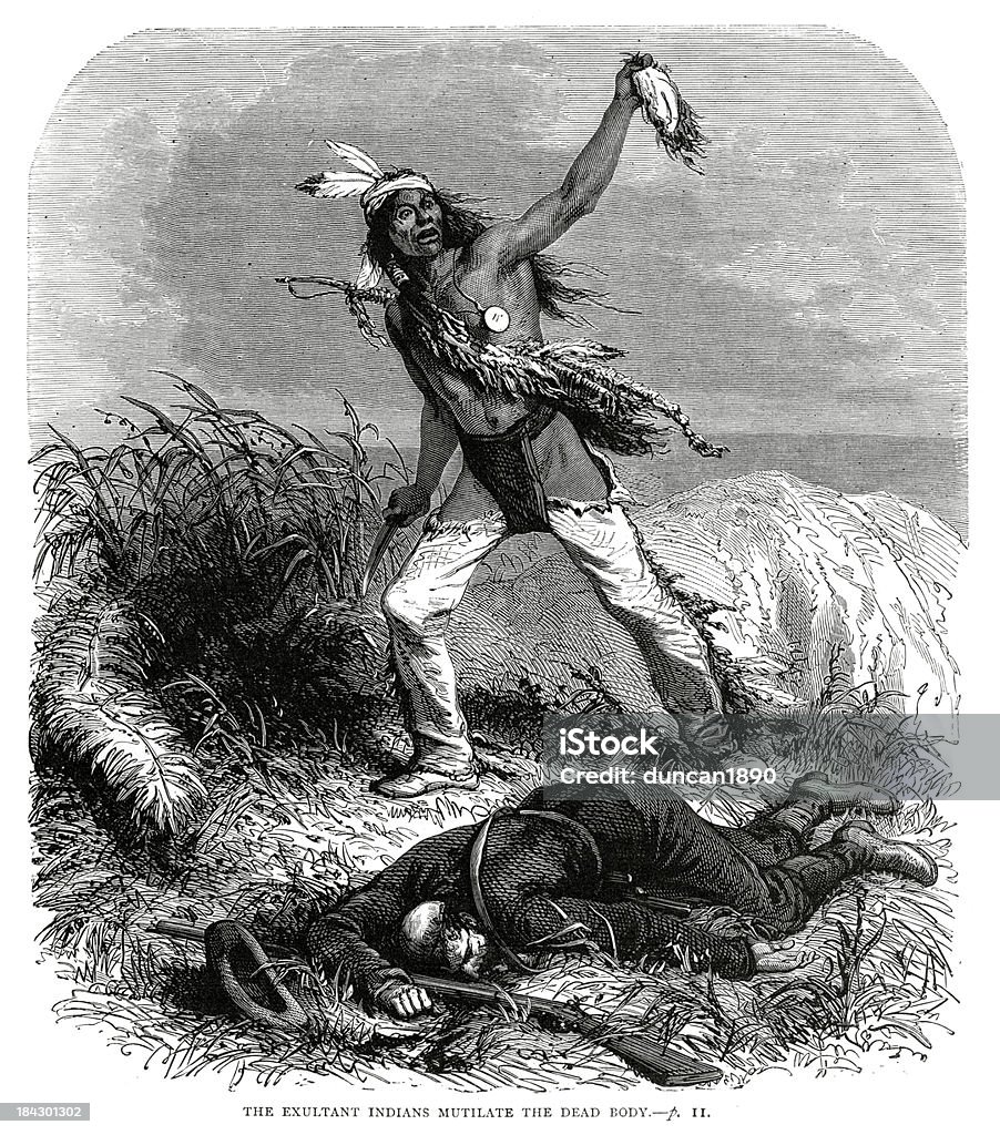 Indianer mit Kopfhaut - Lizenzfrei Apache Stock-Illustration