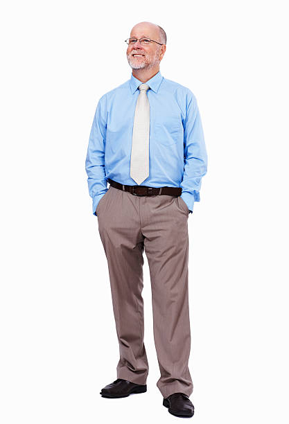 istock Happy senior male executive looking away 184301384