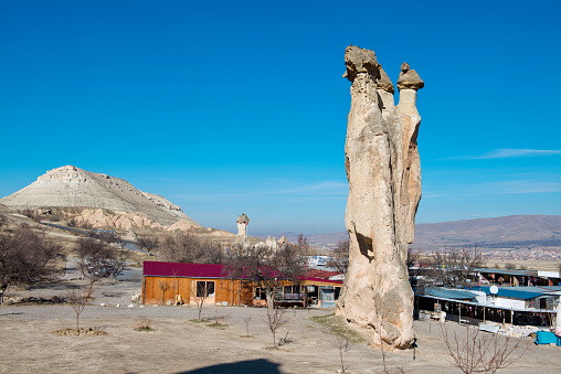 Volcanic rock formations landscape in Cappadocia, Turkey