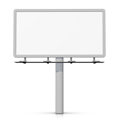 Blank billboard isolated on white.