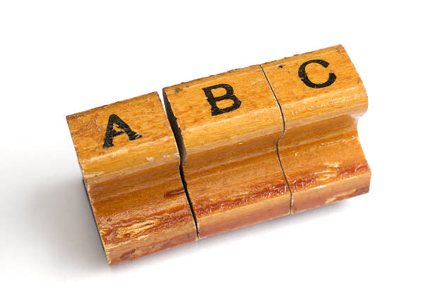 Wooden Alphabet Stamps Spelling ABC