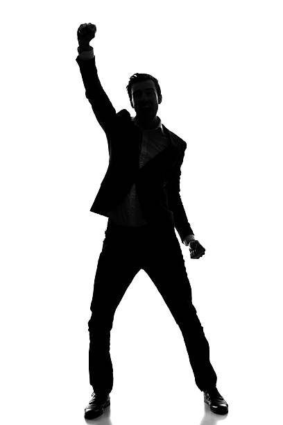 Male silhouette posing for camera, advertising business concept, social issues