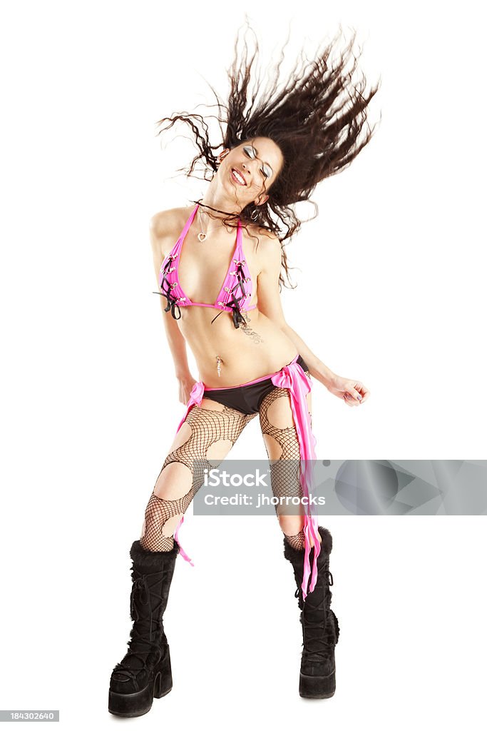 go-go Dancer lanciando i capelli mentre balli - Foto stock royalty-free di Adulto