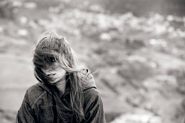 istock Woman portrait on a windy day 184303252
