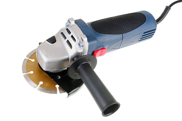 Angle Grinder With Diamond Masonry Blade New 4.5 inch angle grinder with diamond masonry blade fitted. grinder stock pictures, royalty-free photos & images