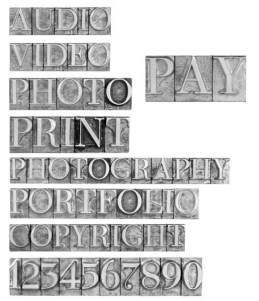 audio vidéo photo typographie - old isolated on white old fashioned book photos et images de collection