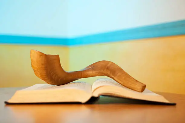 "Shofar and prayerbook for Rosh Hashana, the Jewish New Year"