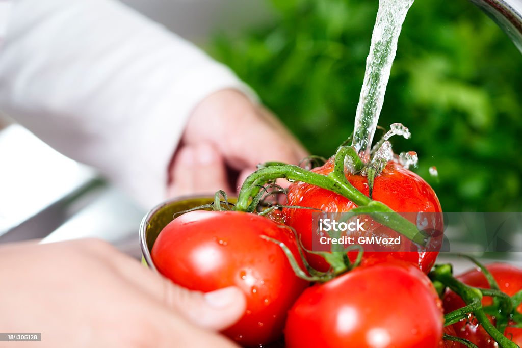 Waschen Tomaten - Lizenzfrei Gemüse Stock-Foto