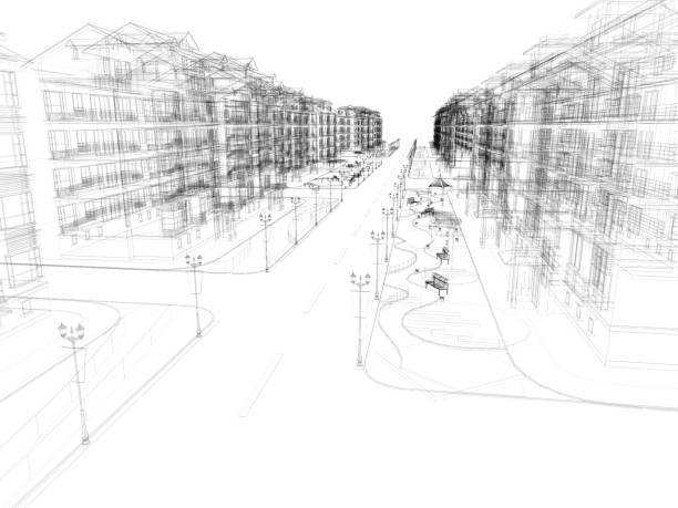 3D sketch of  building residential Structure