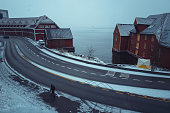 Heavy snow in Bergen, Norway
