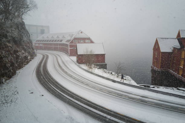 the harbor in Filipstad a foggy morning in mars 2020