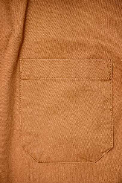 istock Pocket of the rusty colored shirt, fabric texture, full frame background 1843068509