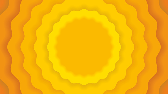 Yellow wave background in lovely fresh design with association to spring, summer and happiness. Sun, flower abstract.