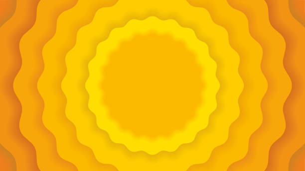 Yellow wave background in lovely fresh design with association to spring, summer and happiness. Dimension 16:9. Vector illustration. Yellow wave background in lovely fresh design with association to spring, summer and happiness. Sun, flower abstract. optimism background stock illustrations