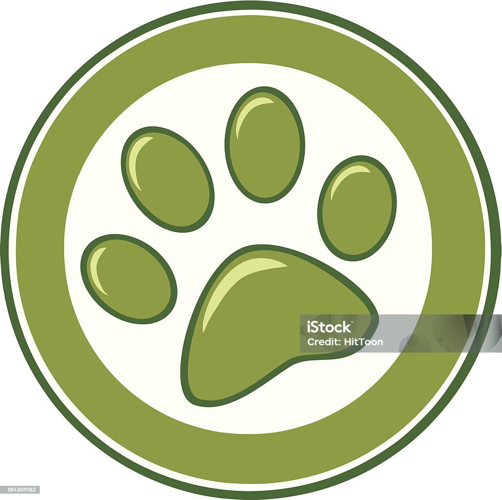 Verde huella de pata Banner - arte vectorial de Almohadillas - Pata de animal libre de derechos