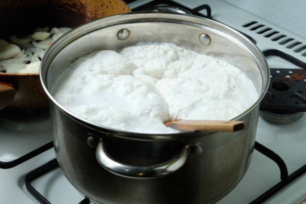 istock Foam from cooking chicken. Boiling water in a pan 1843096442