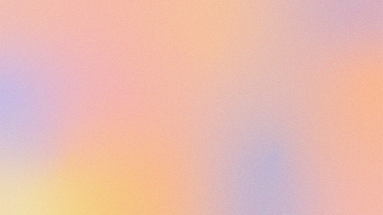 Soft Mesh Gradient with Grained Texture. Peach Fuzz, Violet, Pink, and Yellow Hues. Serenity Abstract Background
