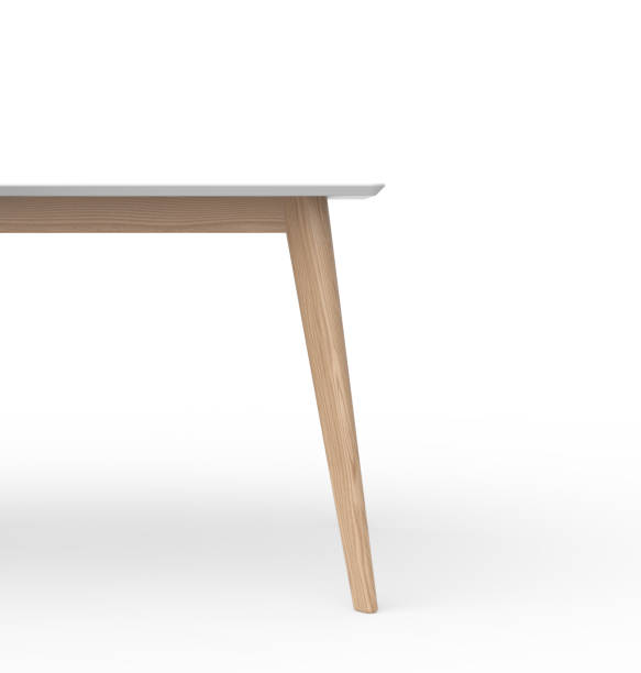 istock Wooden desk on white background 1843120808